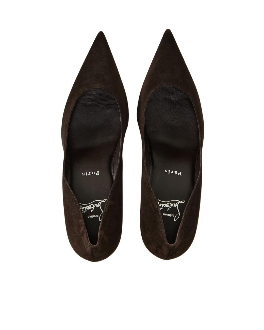 Christian Louboutin Brown Pointed Toe Lacquered Sole Stiletto Court Shoes