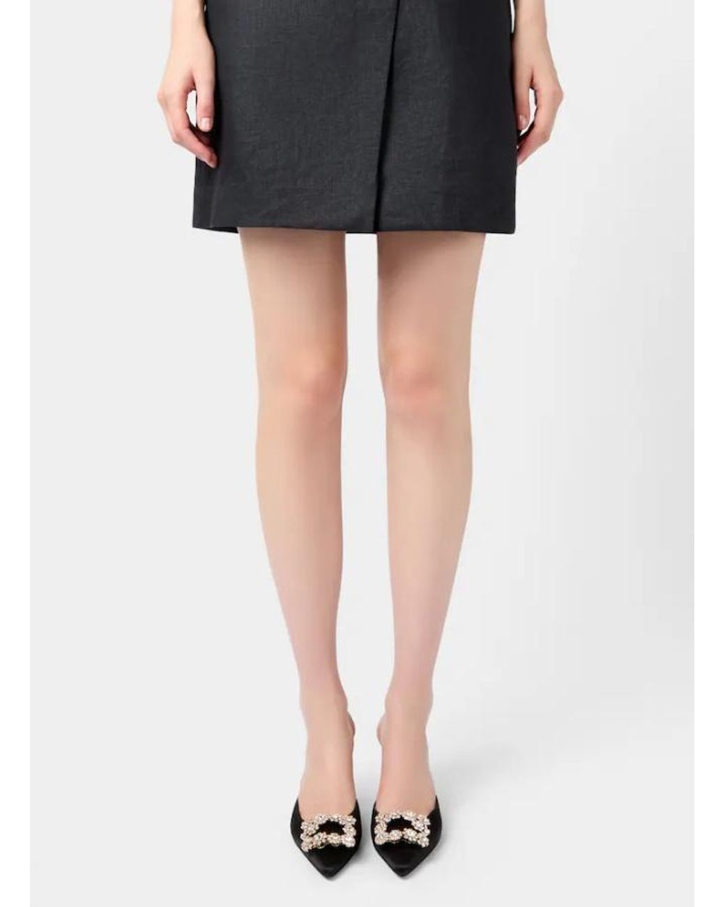 Roger Vivier Black Buckle Embellished Slip-On Mules