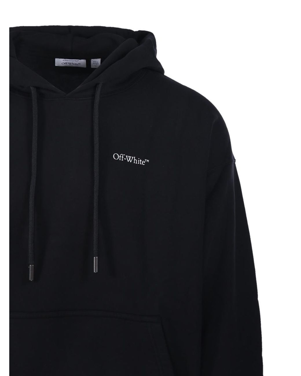 Off-White c/o Virgil Abloh Blue Logo Printed Drawstring Hoodie for men