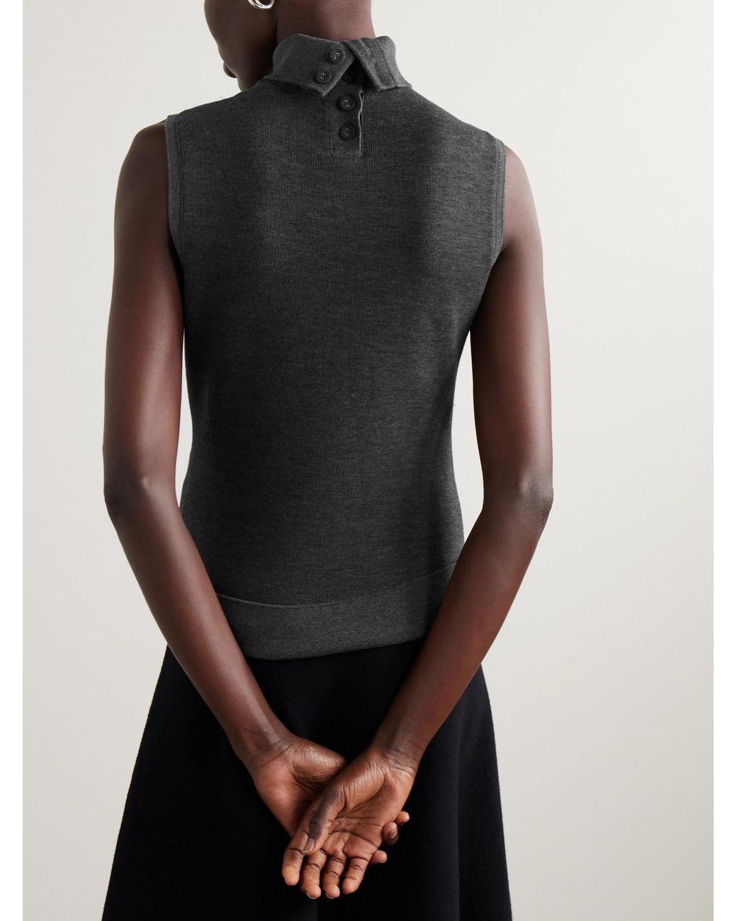Proenza Schouler Black Slim-Fit Turtleneck Tank Top