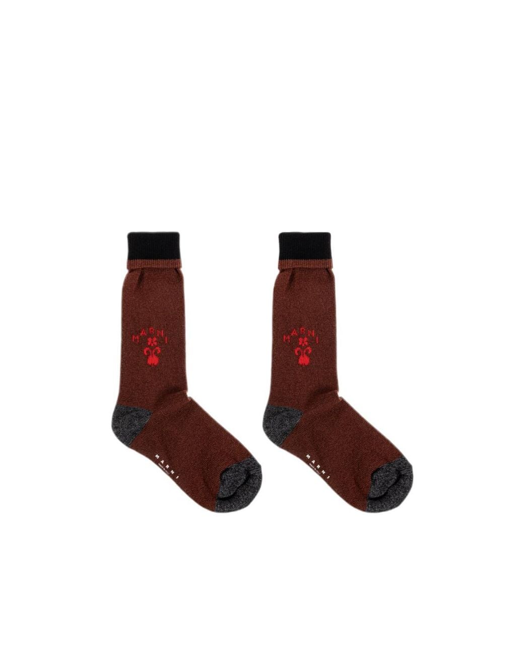 Marni Brown Herald Logo Socks