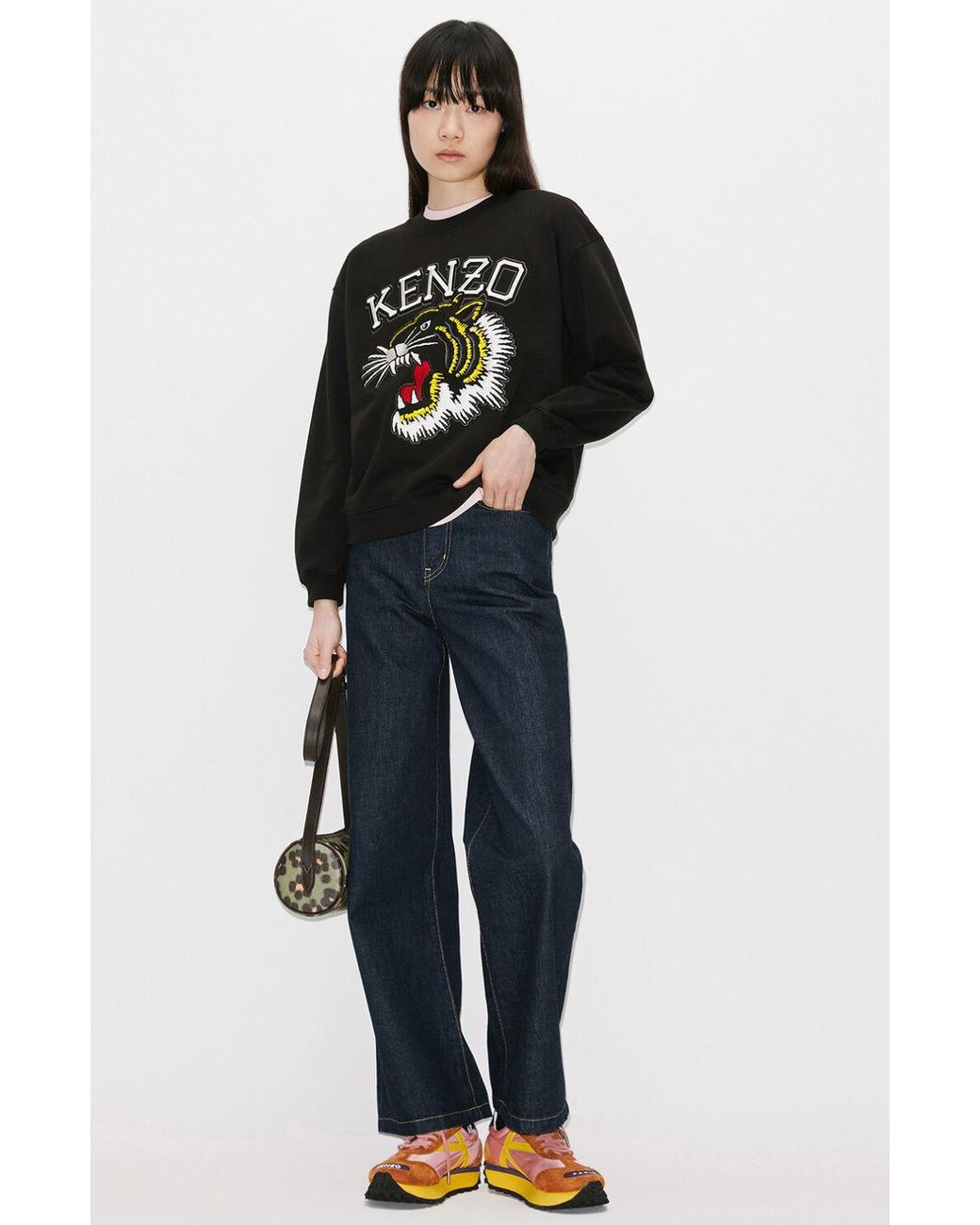 KENZO Black Varsity Jungle Embroidered Crewneck Sweatshirt