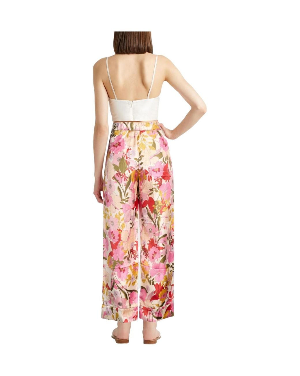 Max Mara Pink Loose-Fit Floral Pants