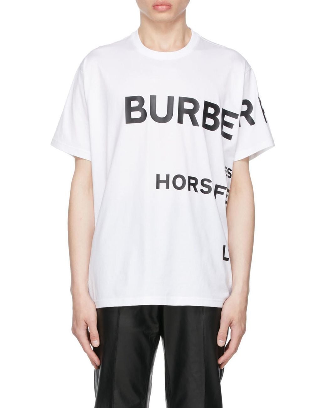 Burberry White Horseferry-Print T-Shirt for men