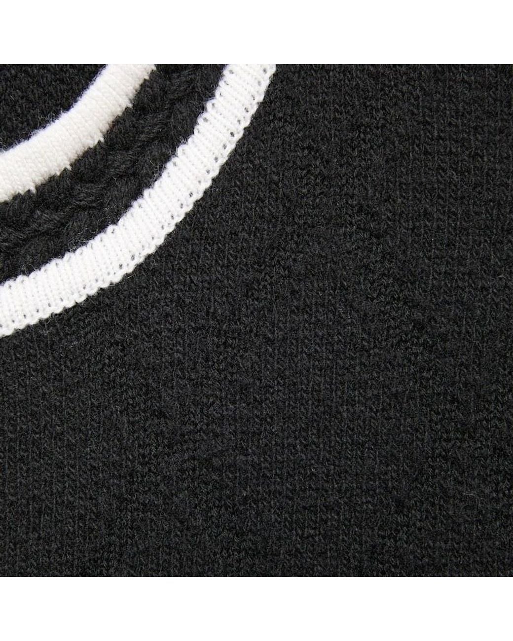 Gucci Black Stripe-Trim Wool Minidress