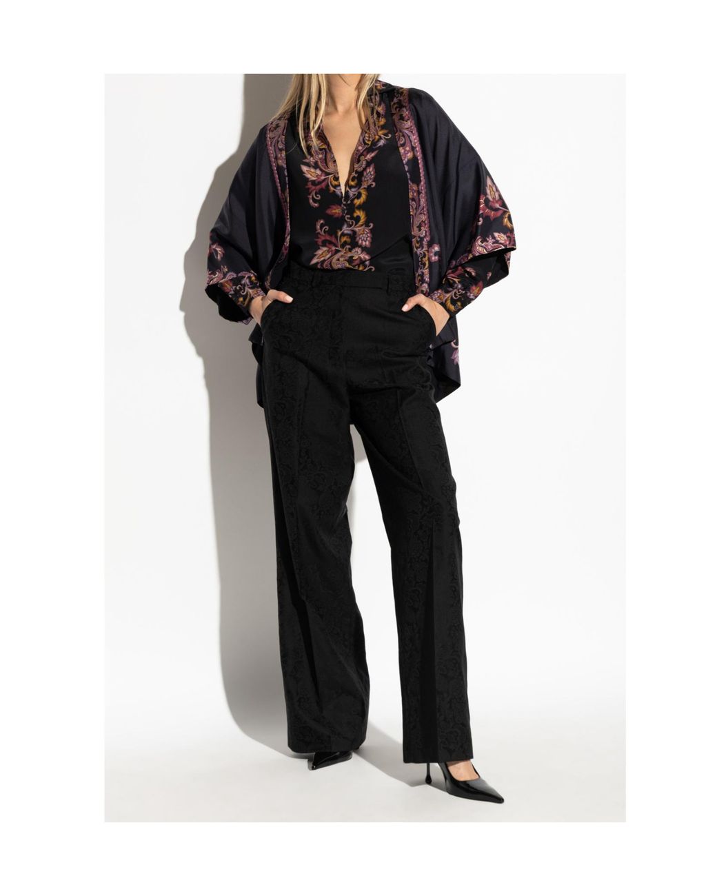 Etro Blue Paisley Printed Drop Shoulder Shirt