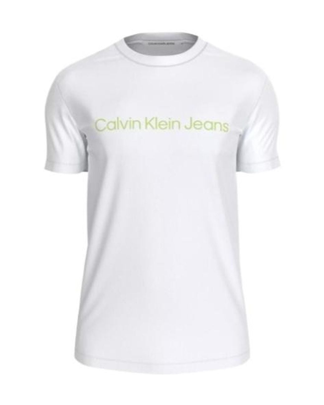 Calvin Klein White Logo-Printed T-Shirt for men