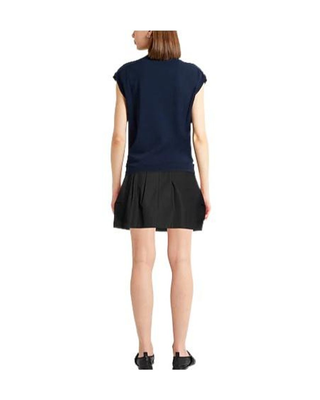 Max Mara Black Minimal Solid Flared Skirt