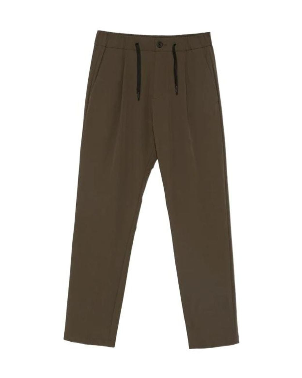 Herno Gray Pleated Drawstring Trousers for men