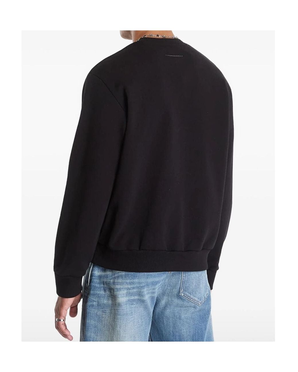 MM6 by Maison Margiela Black Logo-Print Sweatshirt for men