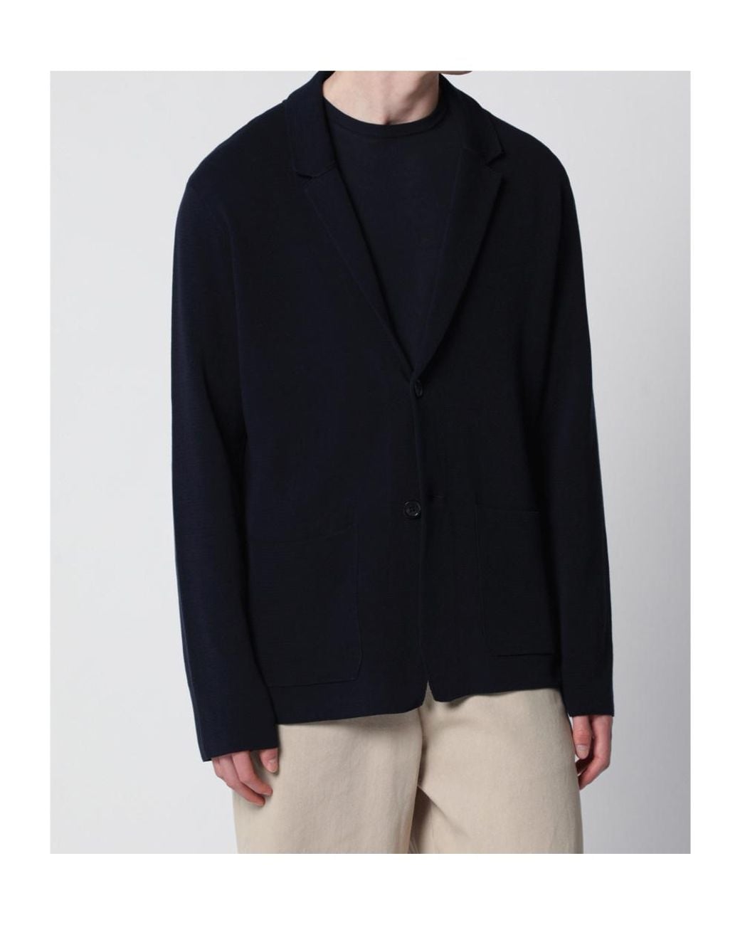 Roberto Collina Blue Single-Breasted Jacket for men
