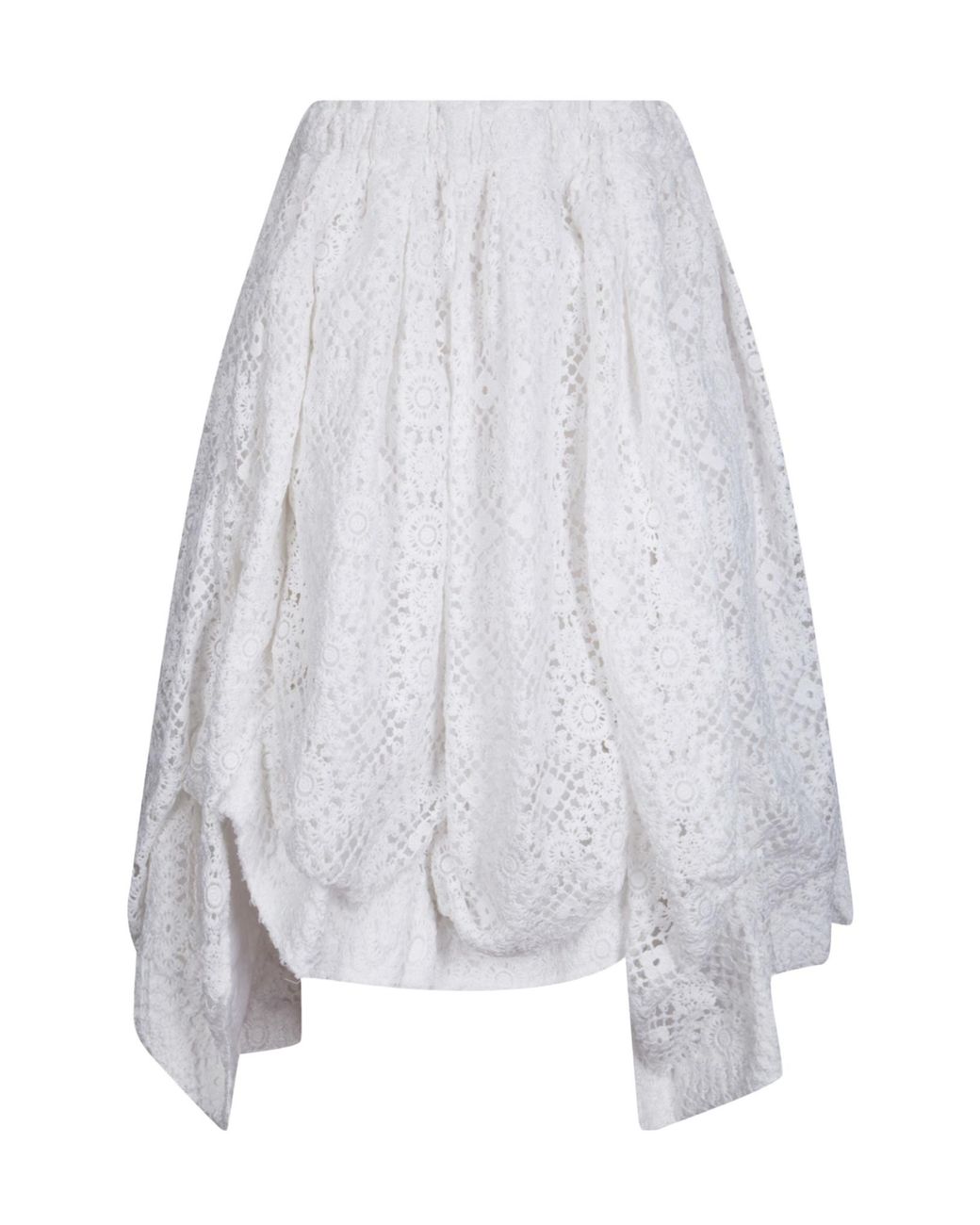 Comme des Garçons White Comme Des Garçons Lace Overlay Pants