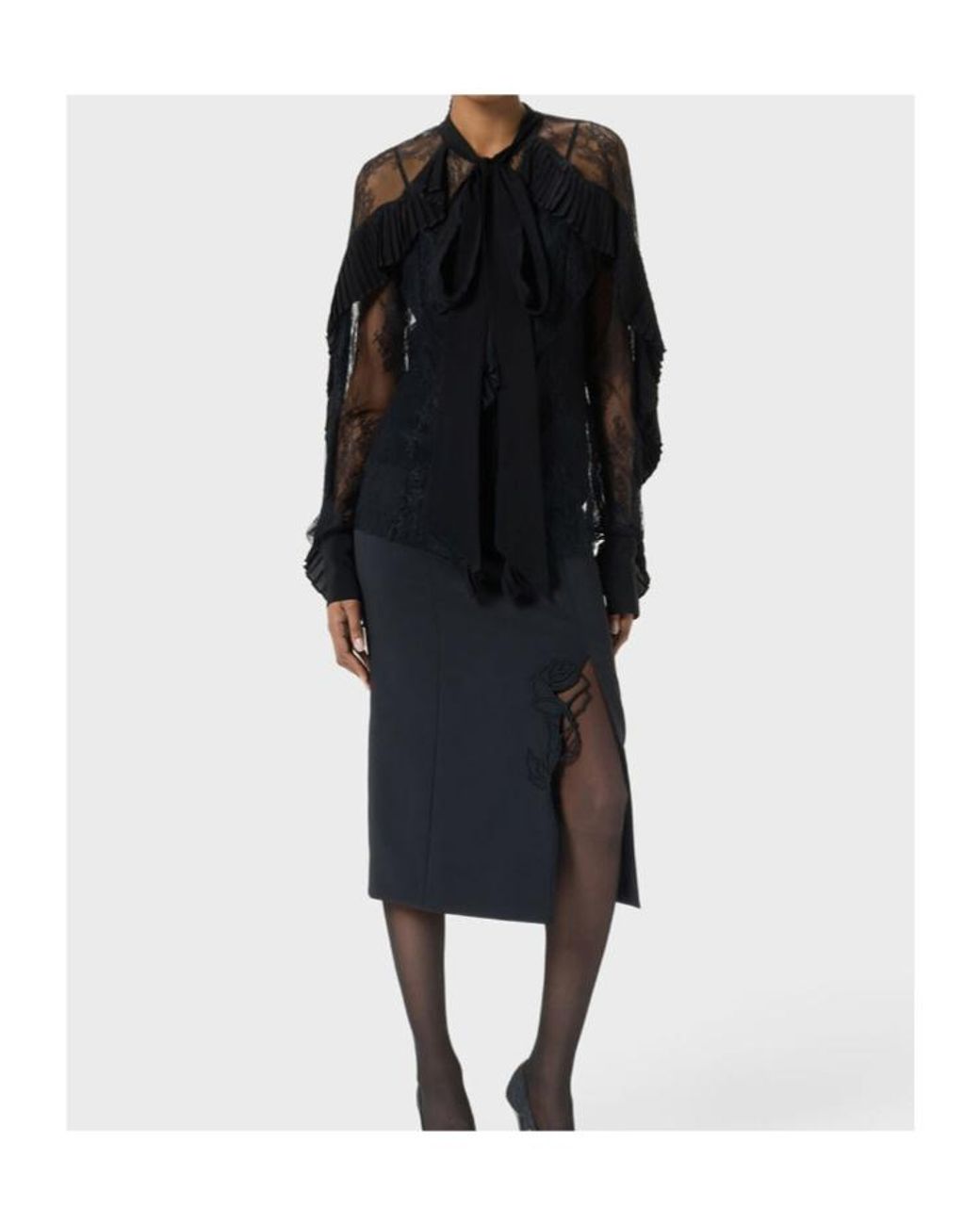 Blumarine Black Long-Sleeves Blouse