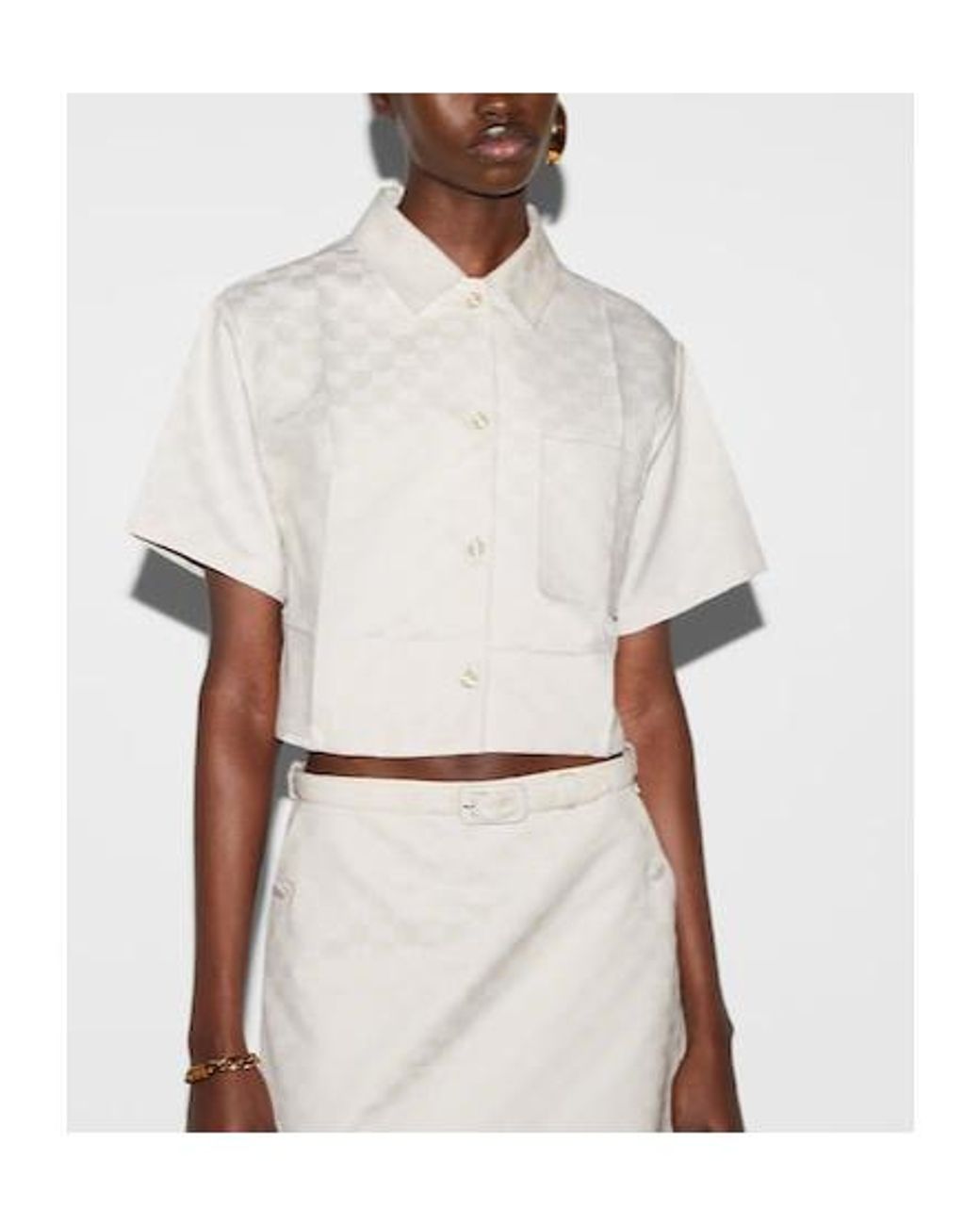 Gucci White Gg Cotton Gabardine Shirt