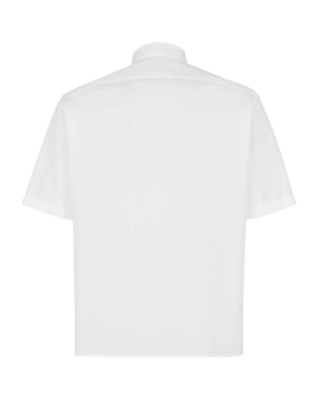 Fendi White Logo Printed Short-Sleeved Shirt for men