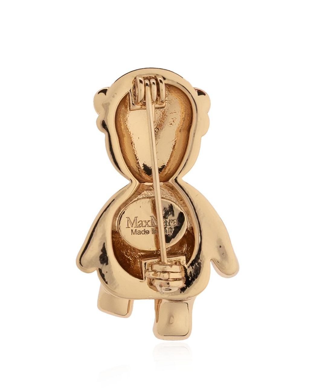Max Mara Metallic Teddy Logo Brooch