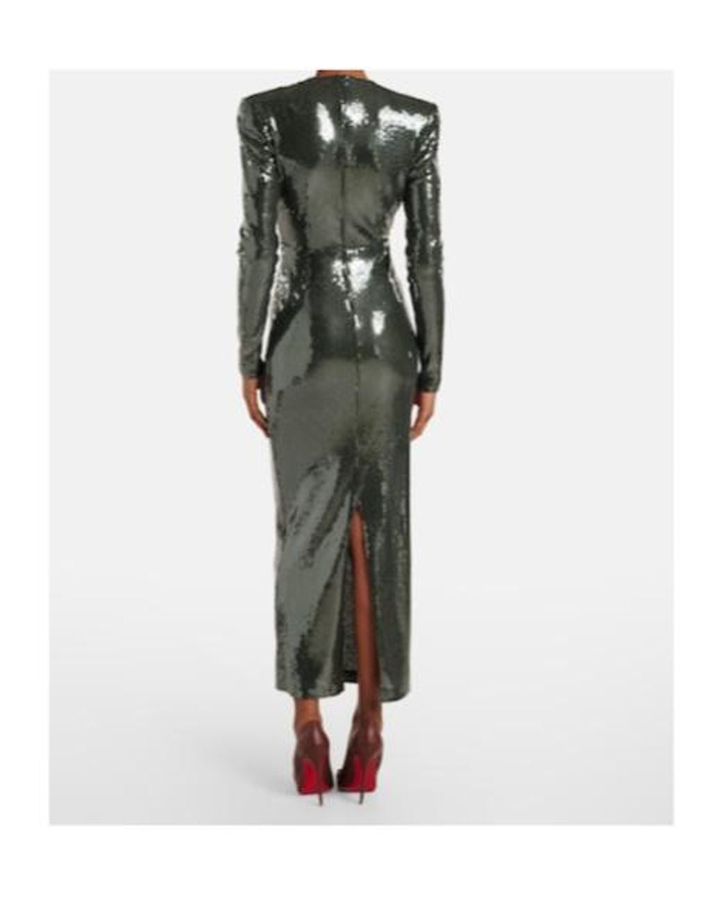 Alex Perry Black Gathered Sequined Gown