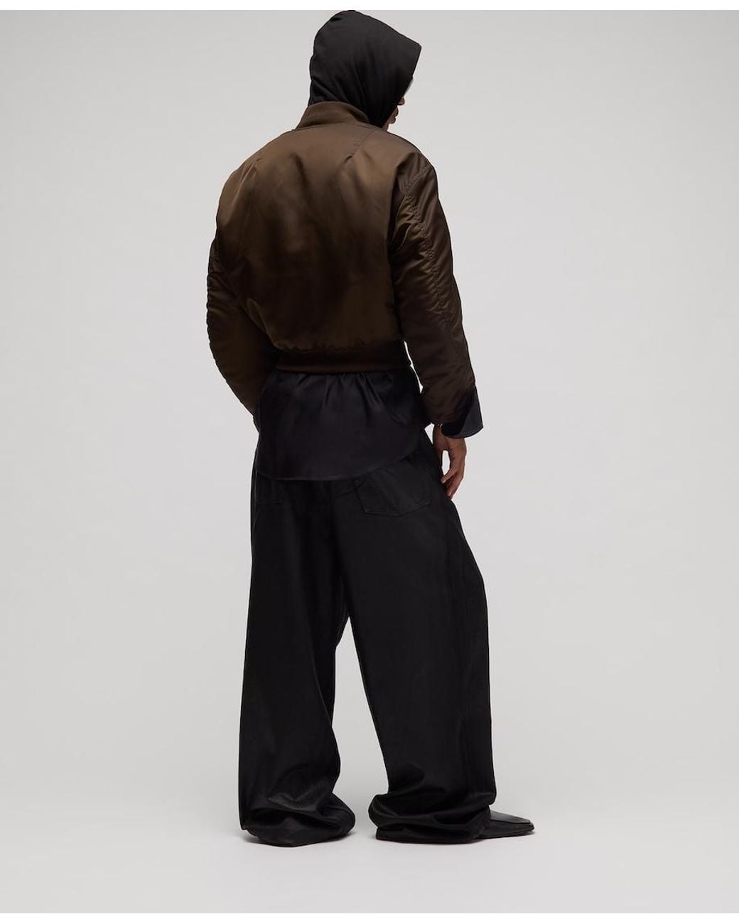 Gucci Brown Voluminous-Shoulder Stand-Collar Jacket for men