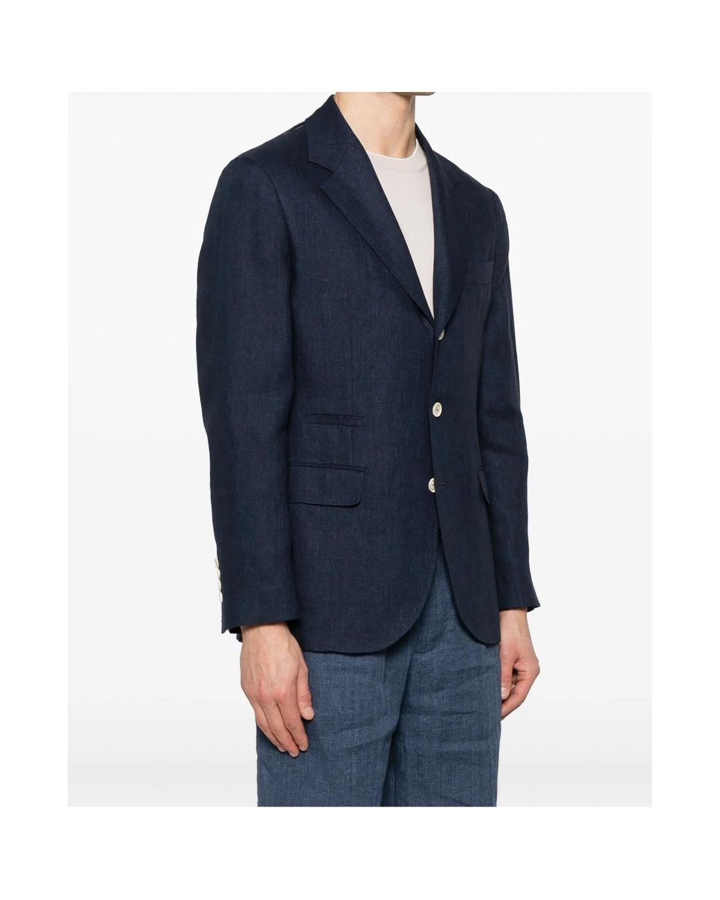 Brunello Cucinelli Black Long-Sleeved Suit Jacket for men