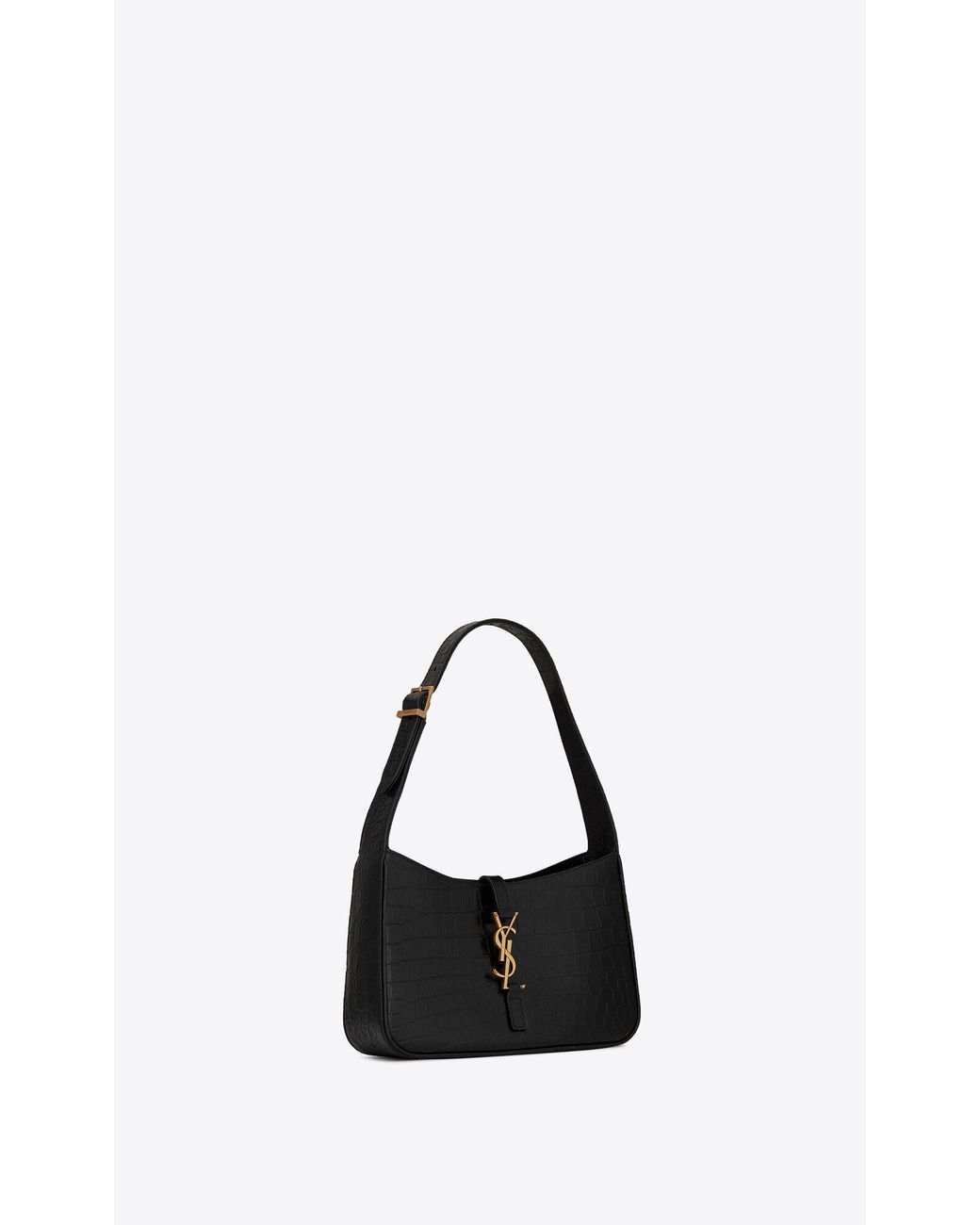 Saint Laurent Black Le 5 À 7 Embossed Shoulder Bag