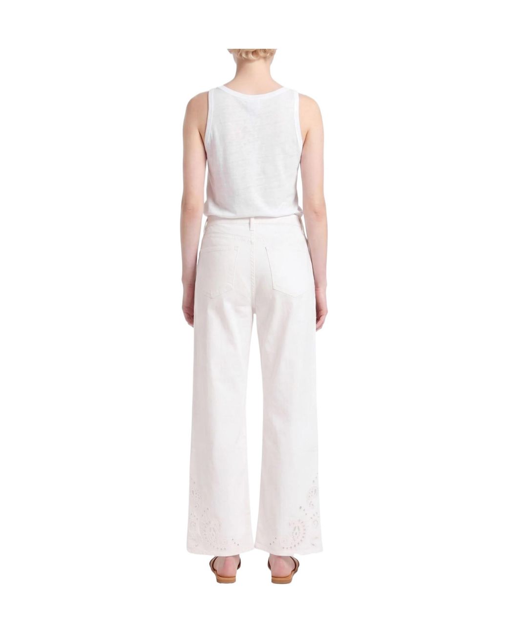 Rag & Bone White Solid Color Straight-Leg Trousers