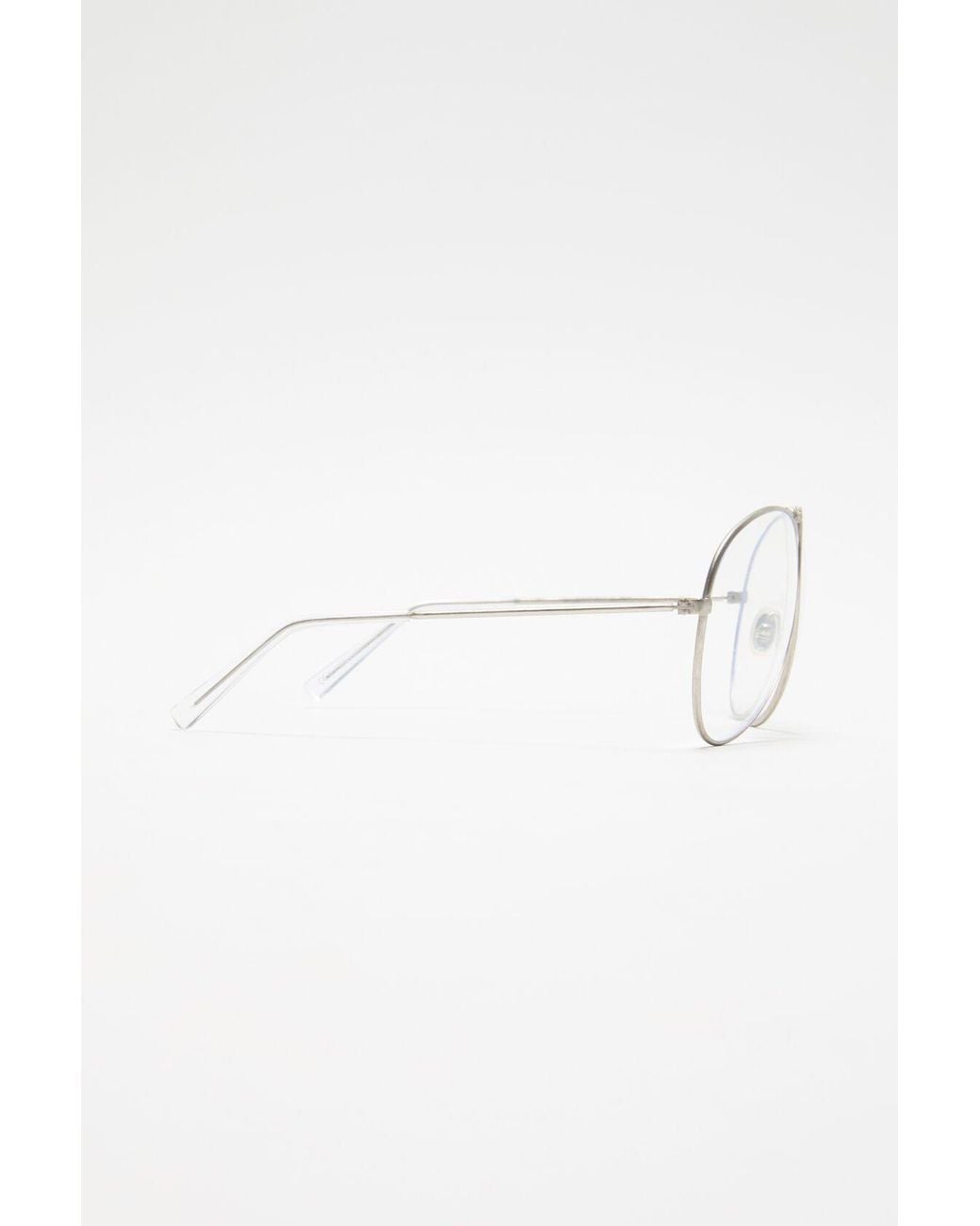 Acne White Logo-Detail Pilot-Frame Glasses