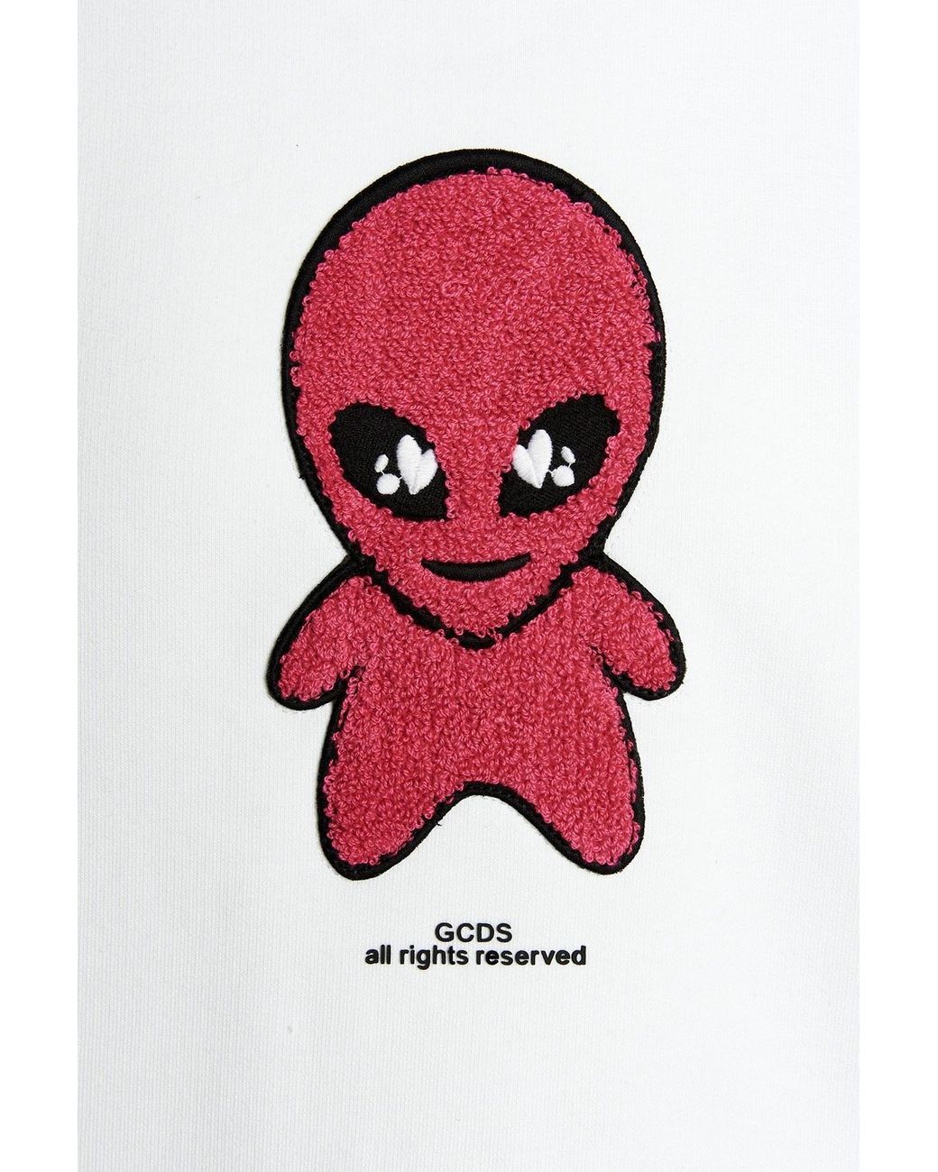 Gcds White Weirdo Drawstring Hoodie for men