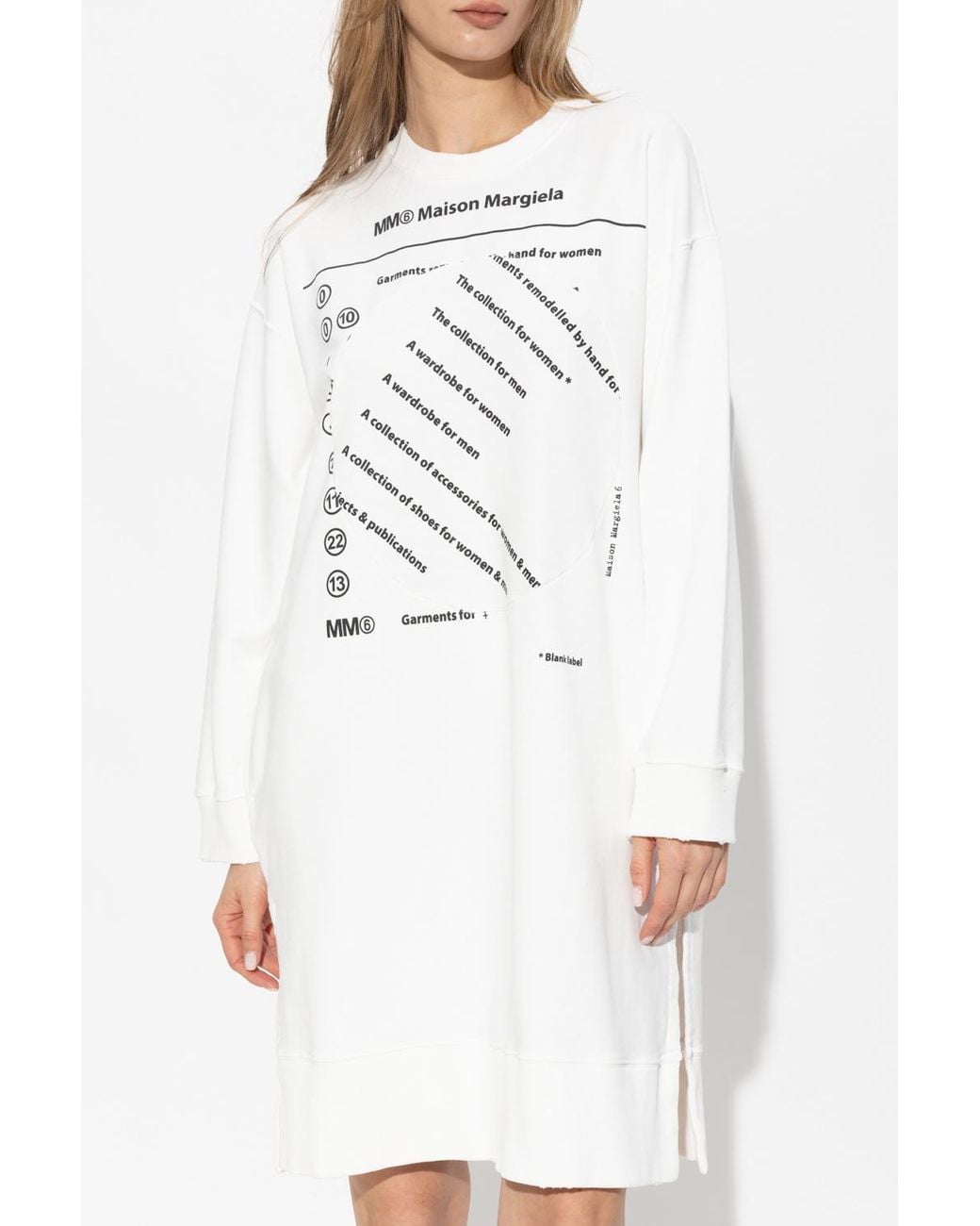 MM6 by Maison Margiela White Side Slit Midi Dress