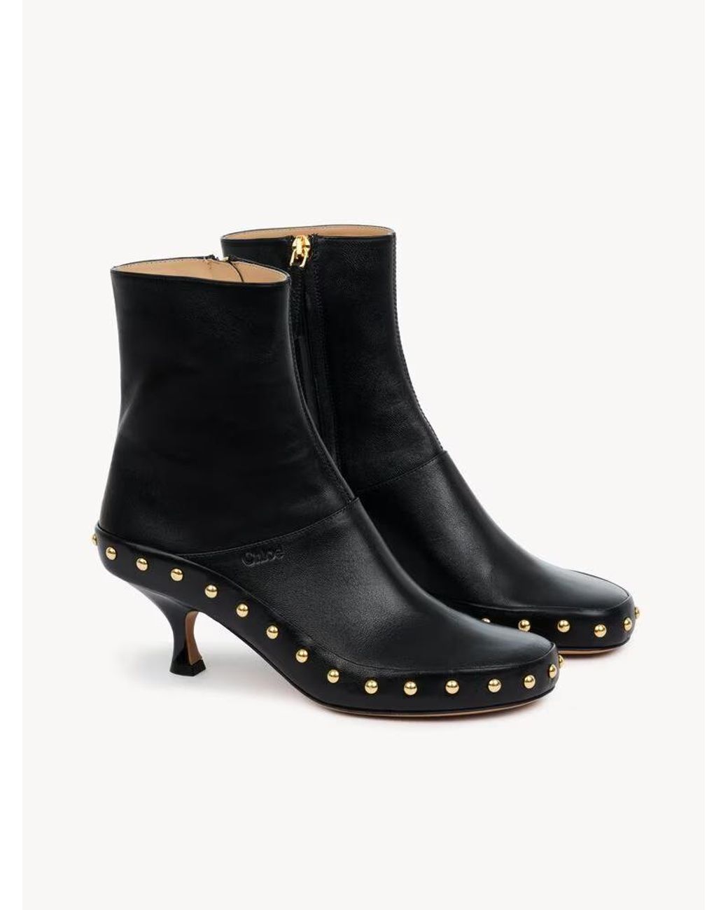 Chloé Black Chloé Studded Ankle Boots
