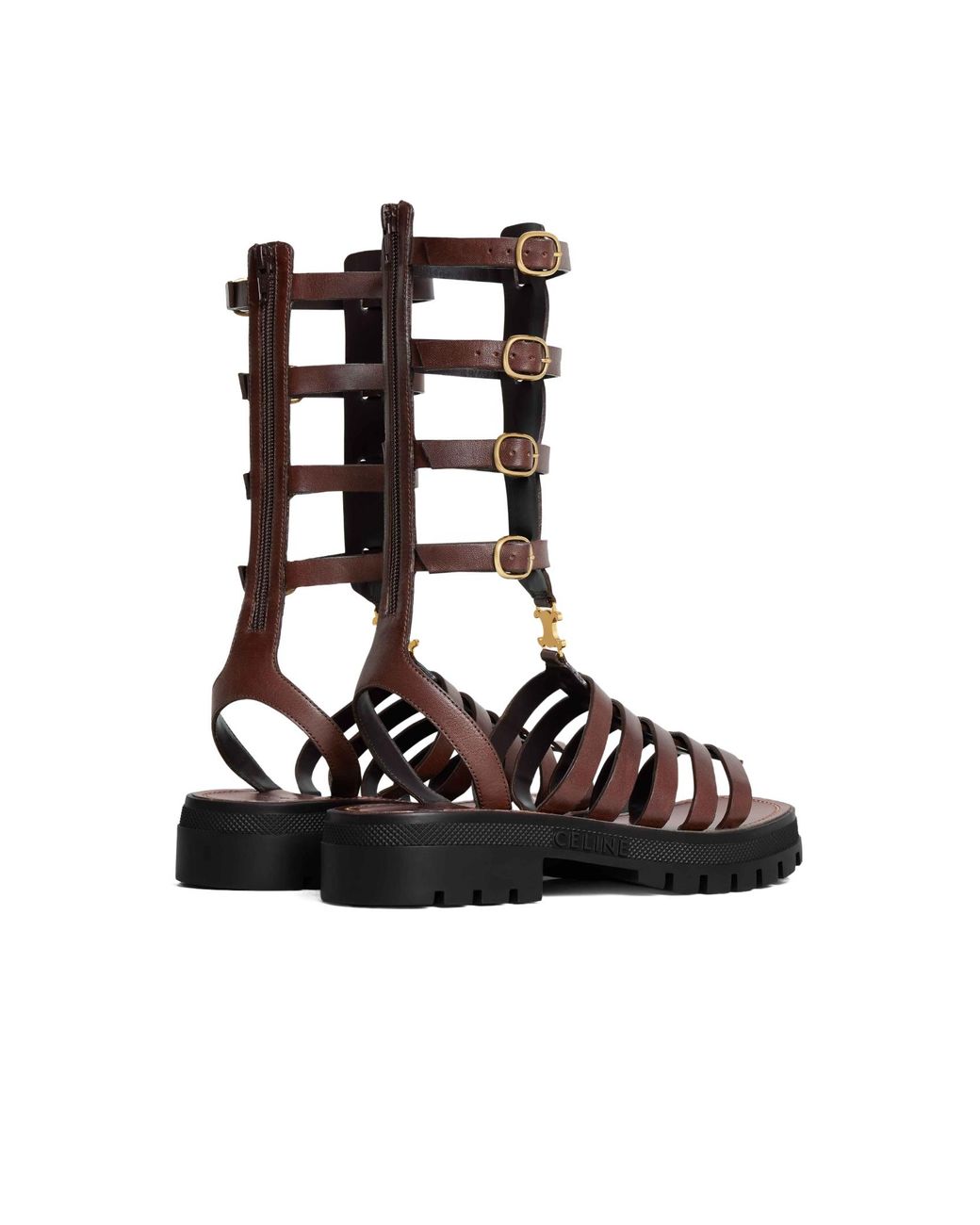 Céline White Clea Triomphe Gladiator Mid Sandal