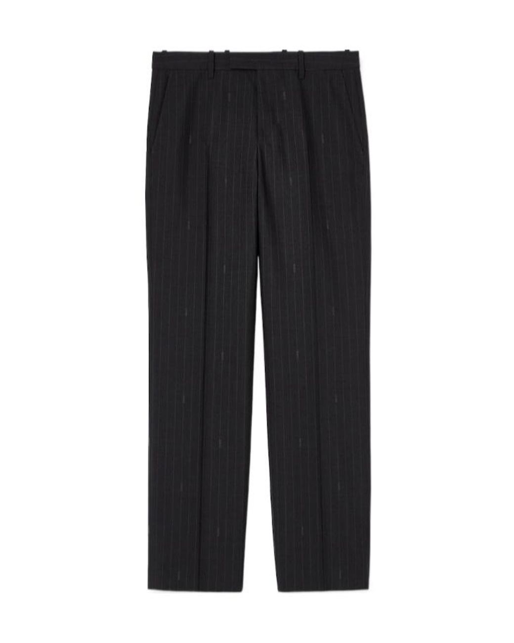 Gucci Black Pinstripe Wool Pants for men
