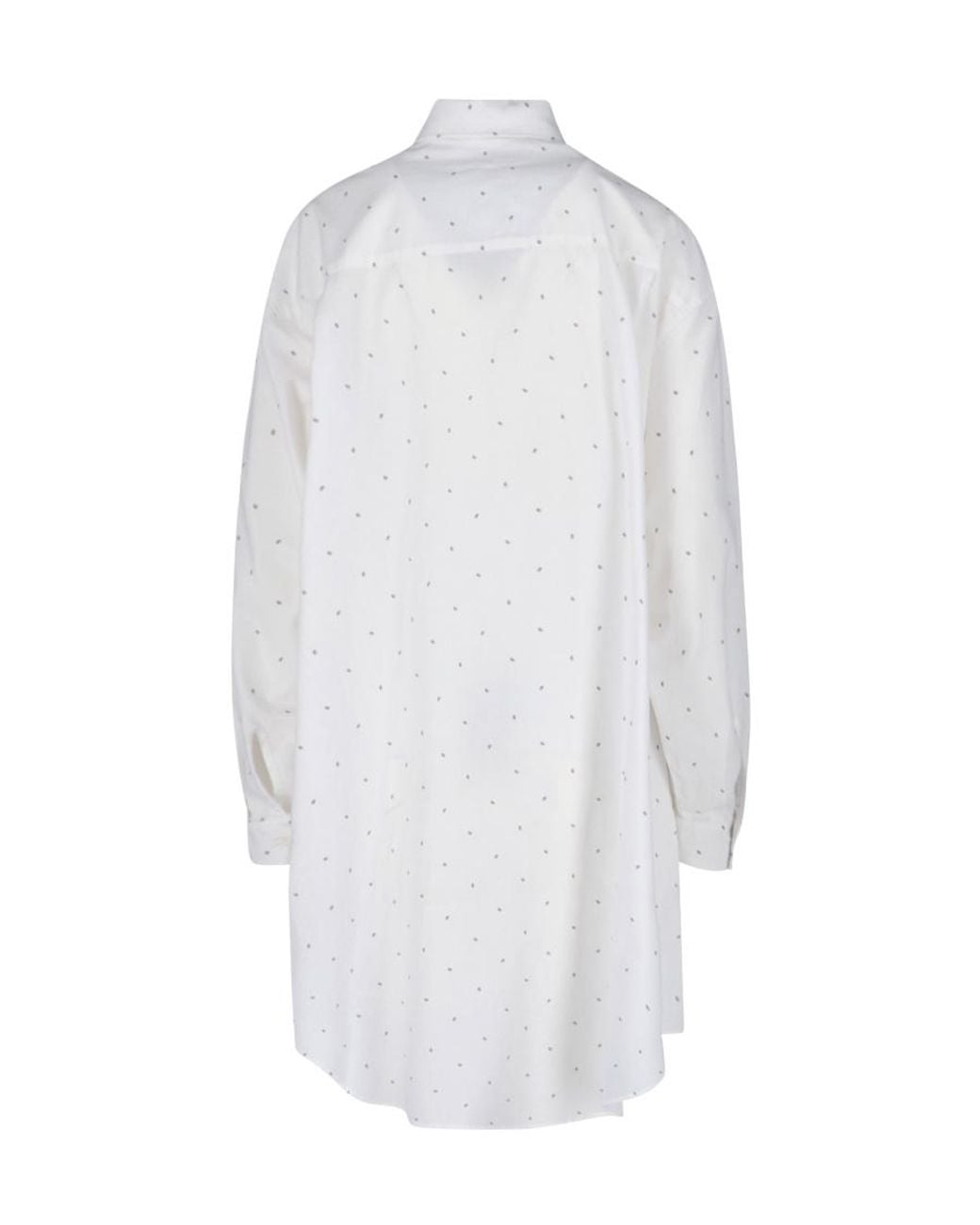MM6 by Maison Margiela White Polka-Dot Cotton Shirt Dress