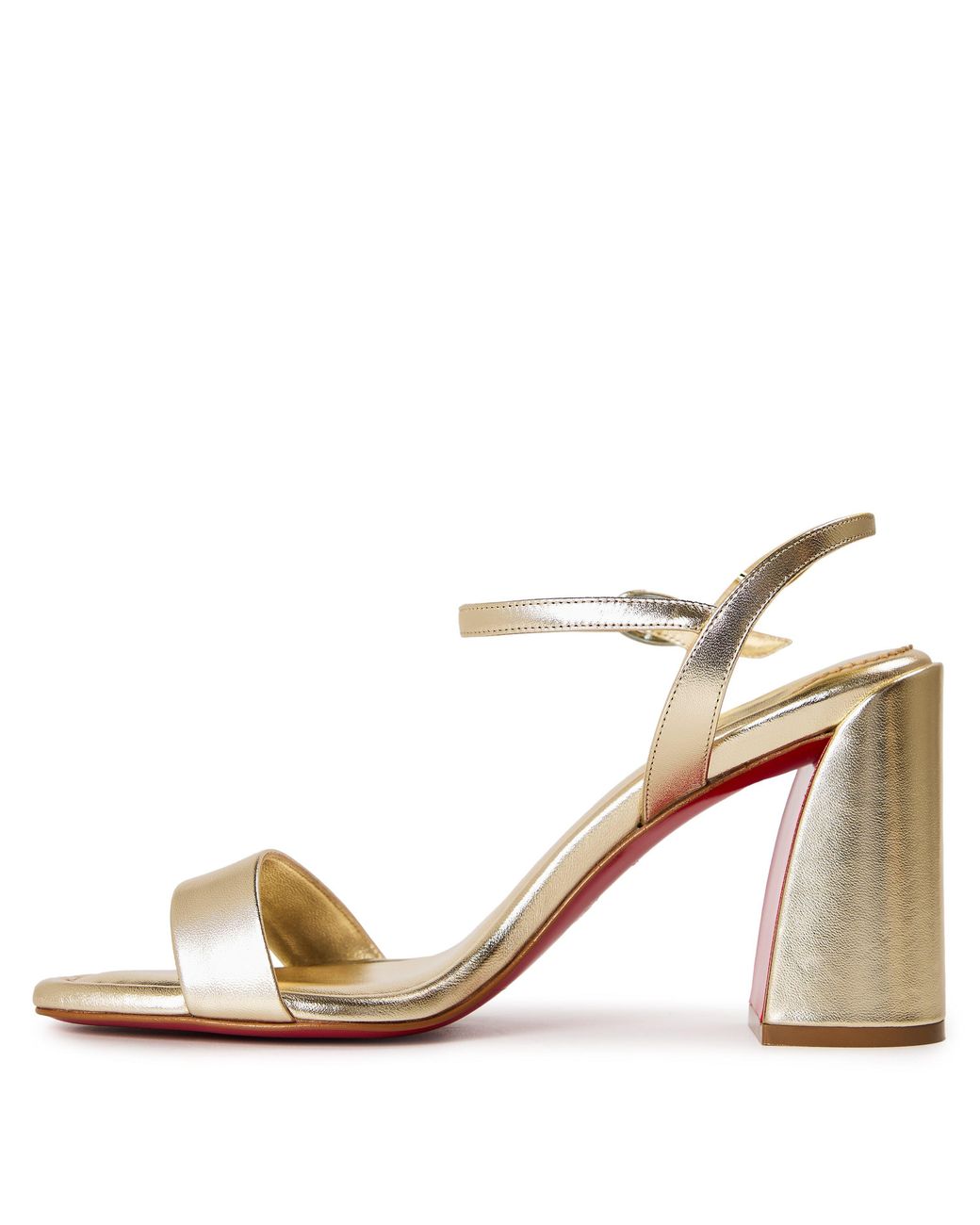 Christian Louboutin Natural Leather Block Heel Sandals