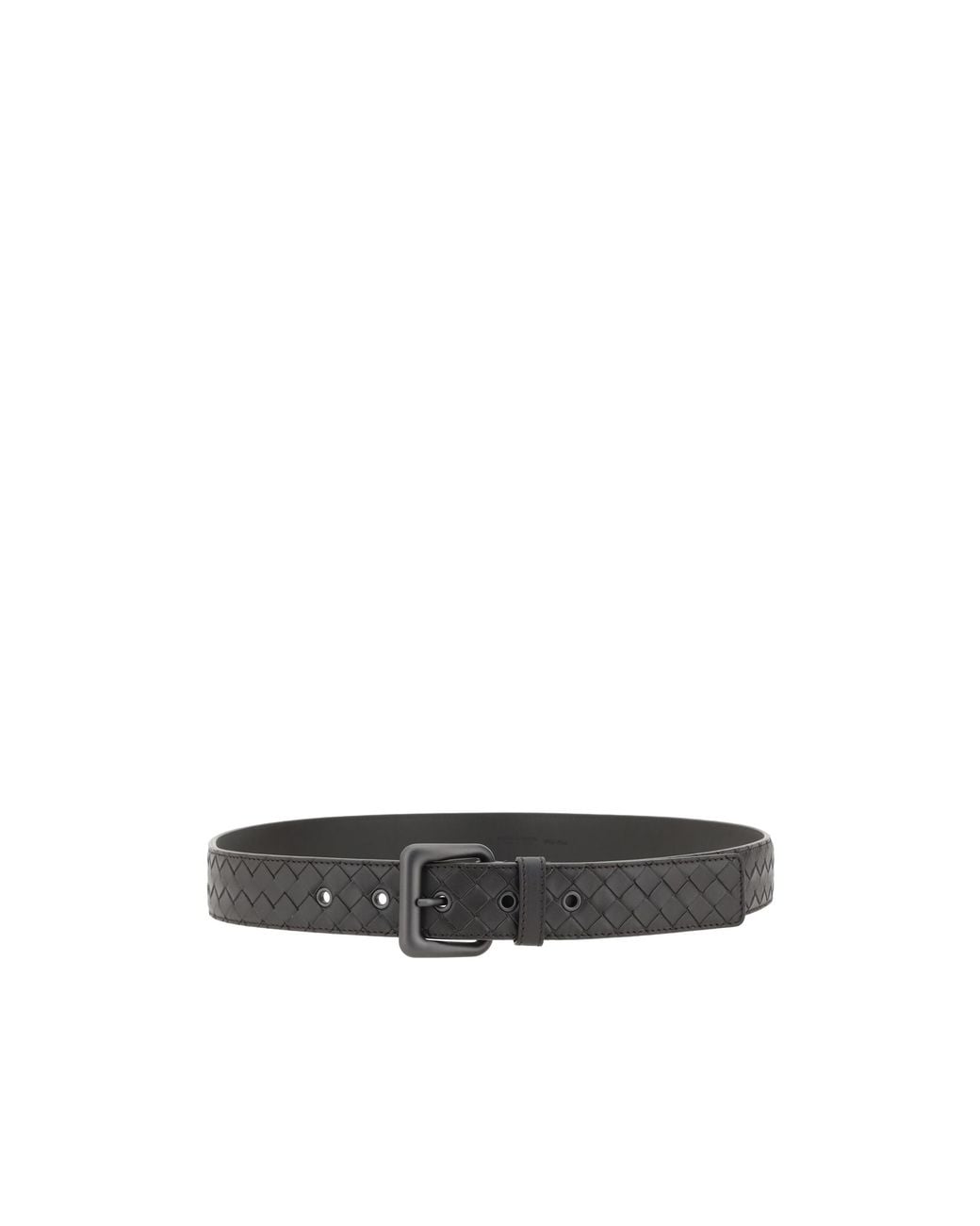 Bottega Veneta White Intrecciato Buckle Belt for men
