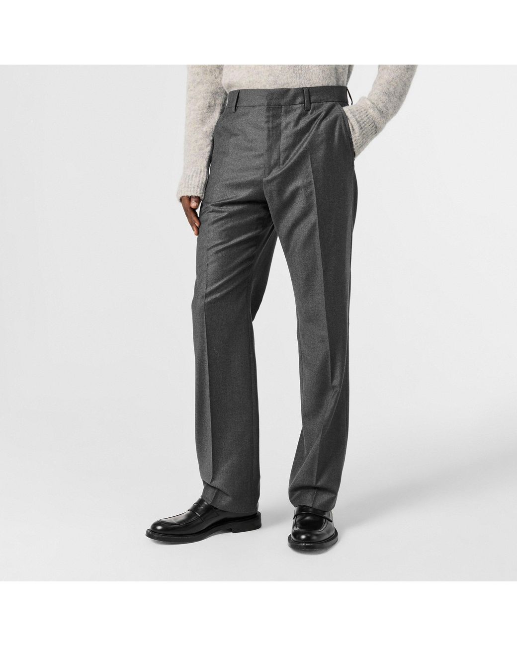 AMI Gray Straight Leg Trousers for men