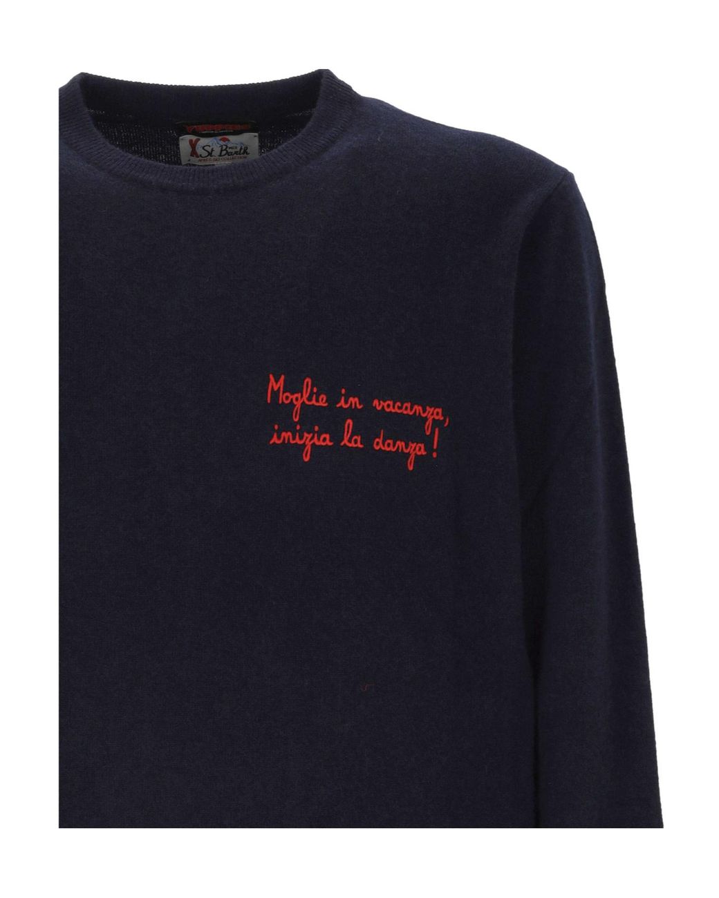 Mc2 Saint Barth Blue Crew Neck Sweater for men