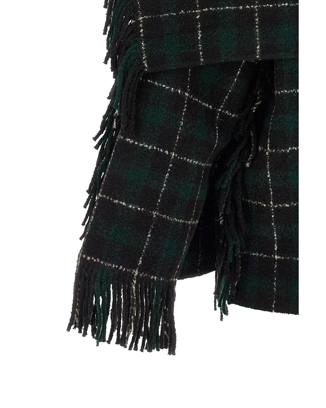 Totême Black Totême Checked Fringed Shawl Jacket