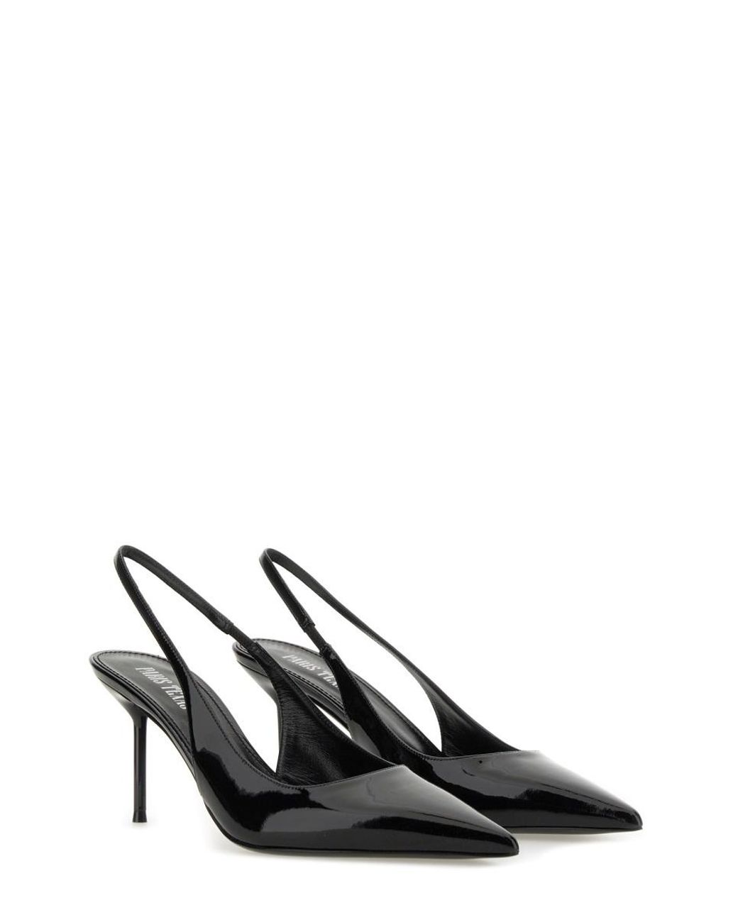 Paris Texas Black Lidia Slingback Heeled Pumps