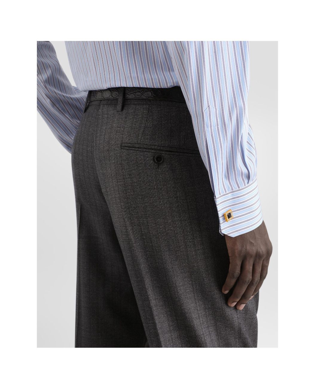 Dolce & Gabbana Black Pleated Trousers for men