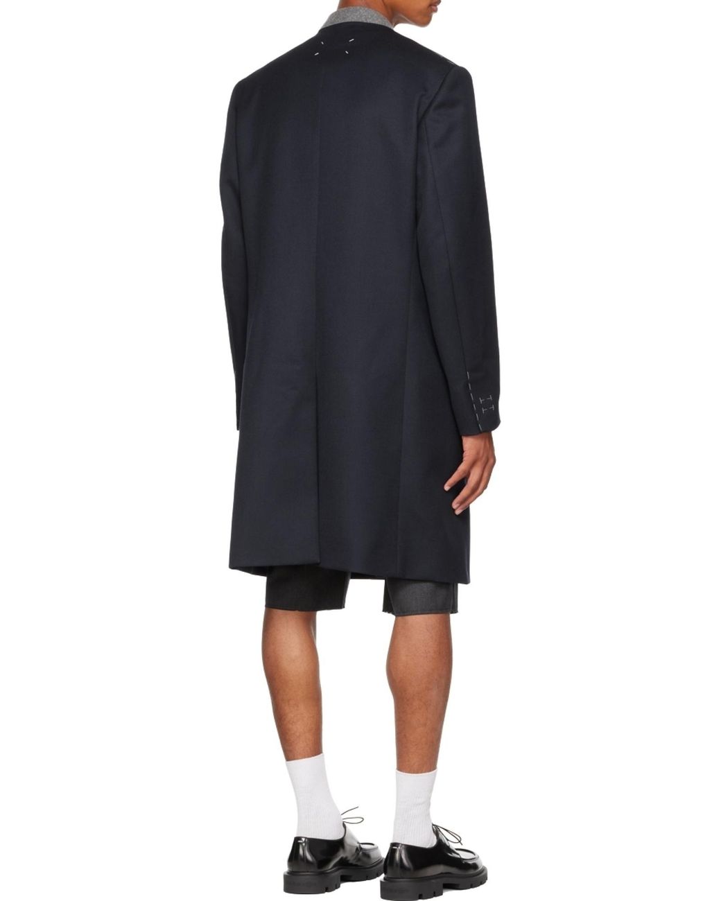 Maison Margiela Blue Single-Breasted Coat for men