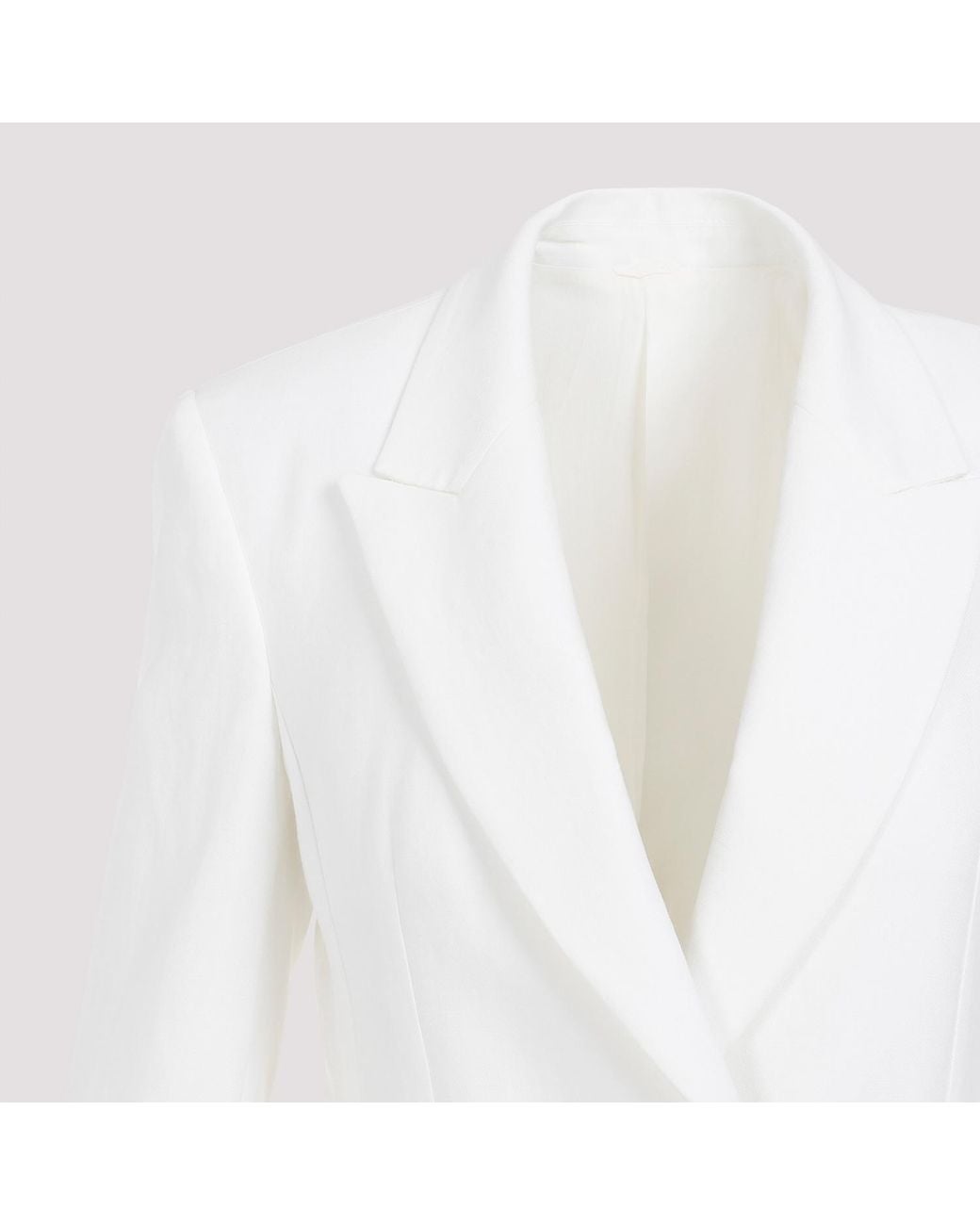 Brunello Cucinelli White Single Breasted Tailored Blazer