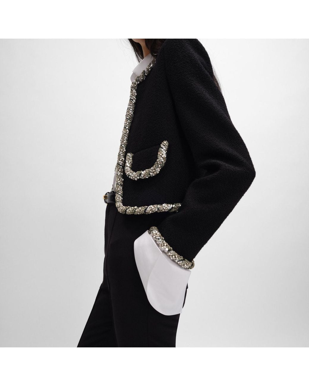 Céline Black Embroidered Icone Jacket