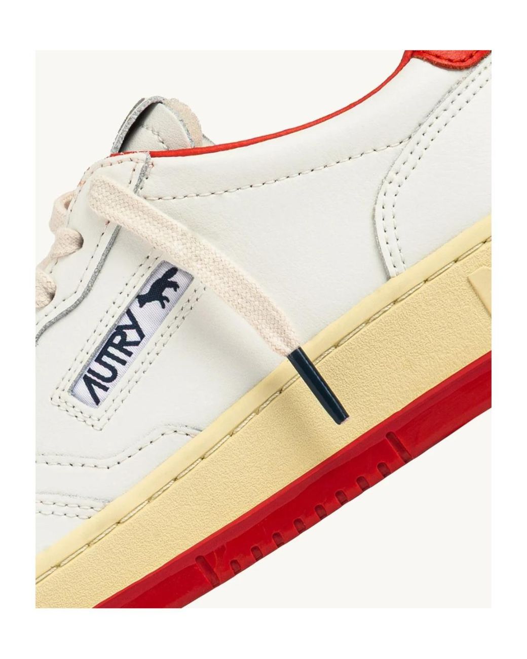 Autry White X Maison Kitsune Logo Printed Sneakers for men