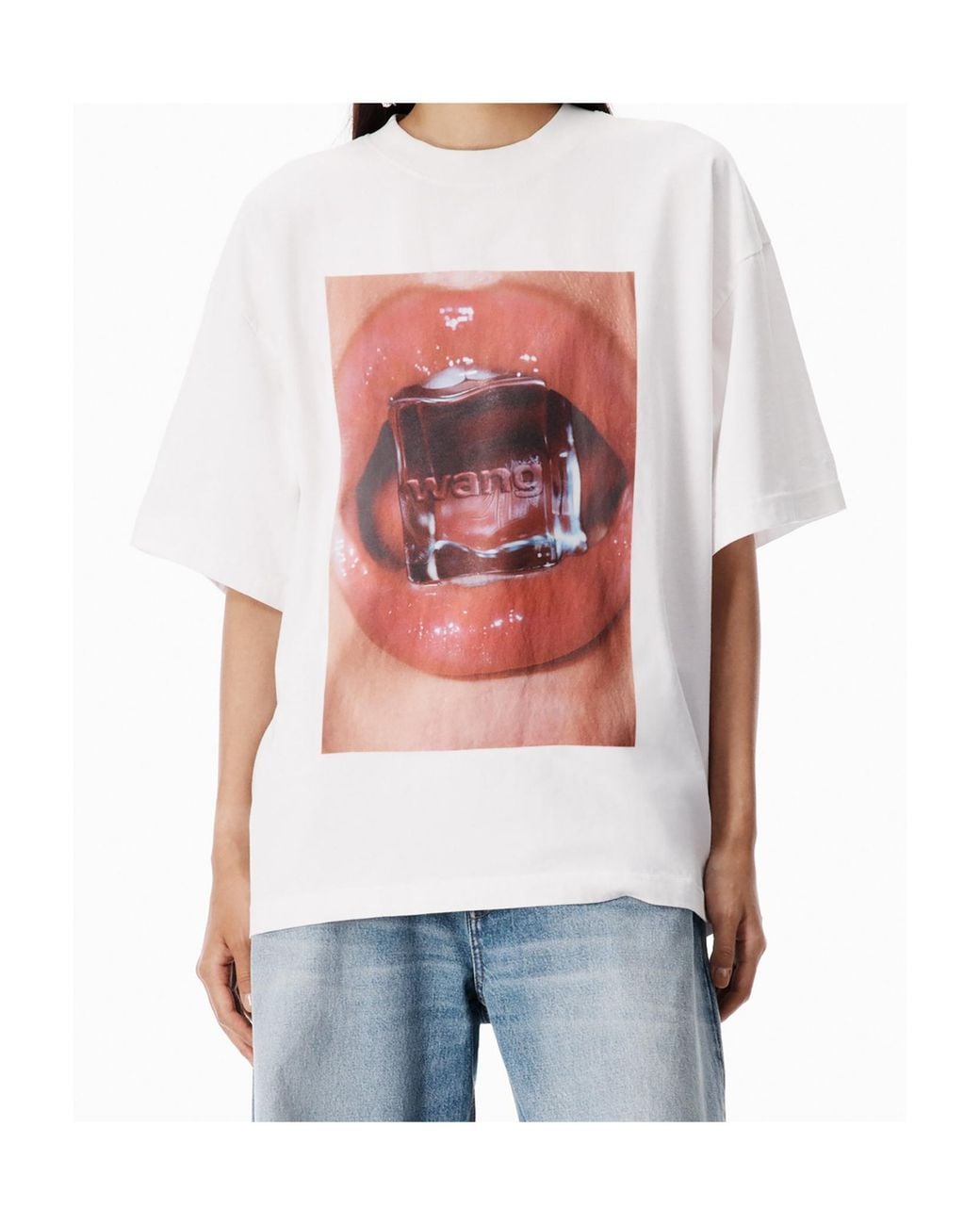 Alexander Wang White Graphic Printed Crewneck T-Shirt