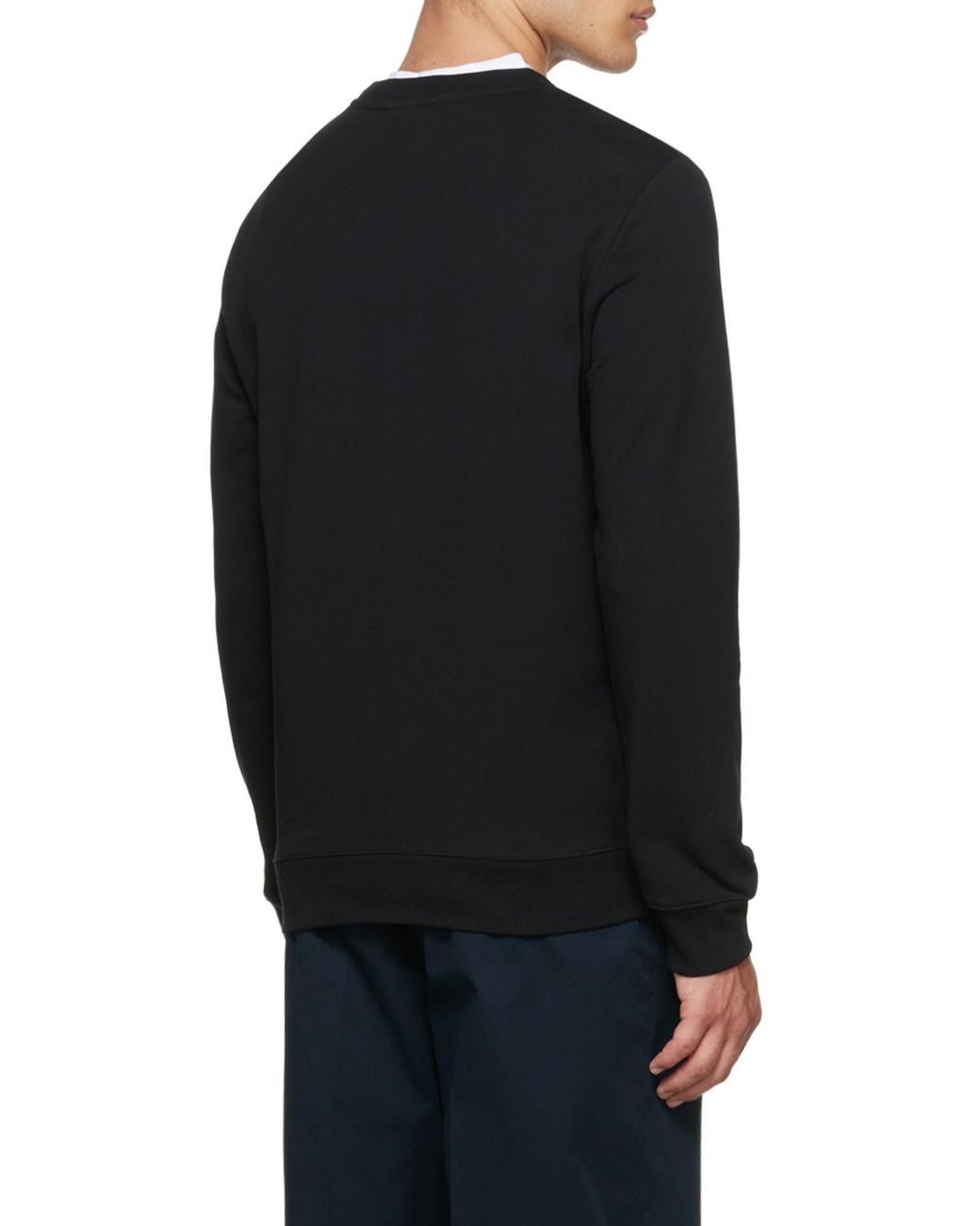 A.P.C. Black Logo Embroidered Crewneck Sweatshirt for men