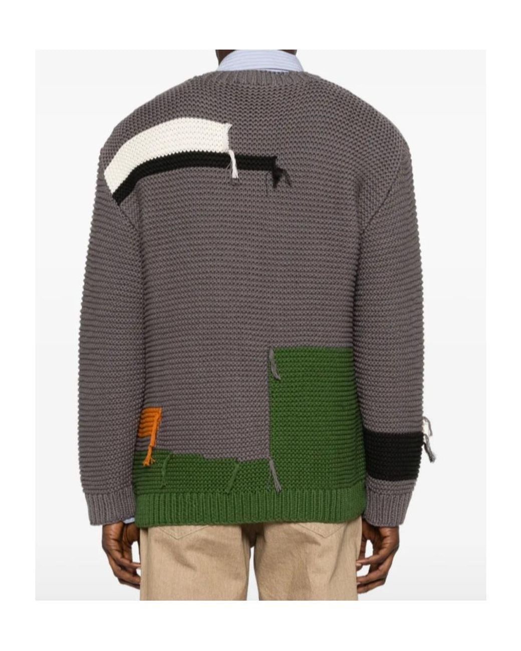 YMC Gray Patchwork Sweater for men