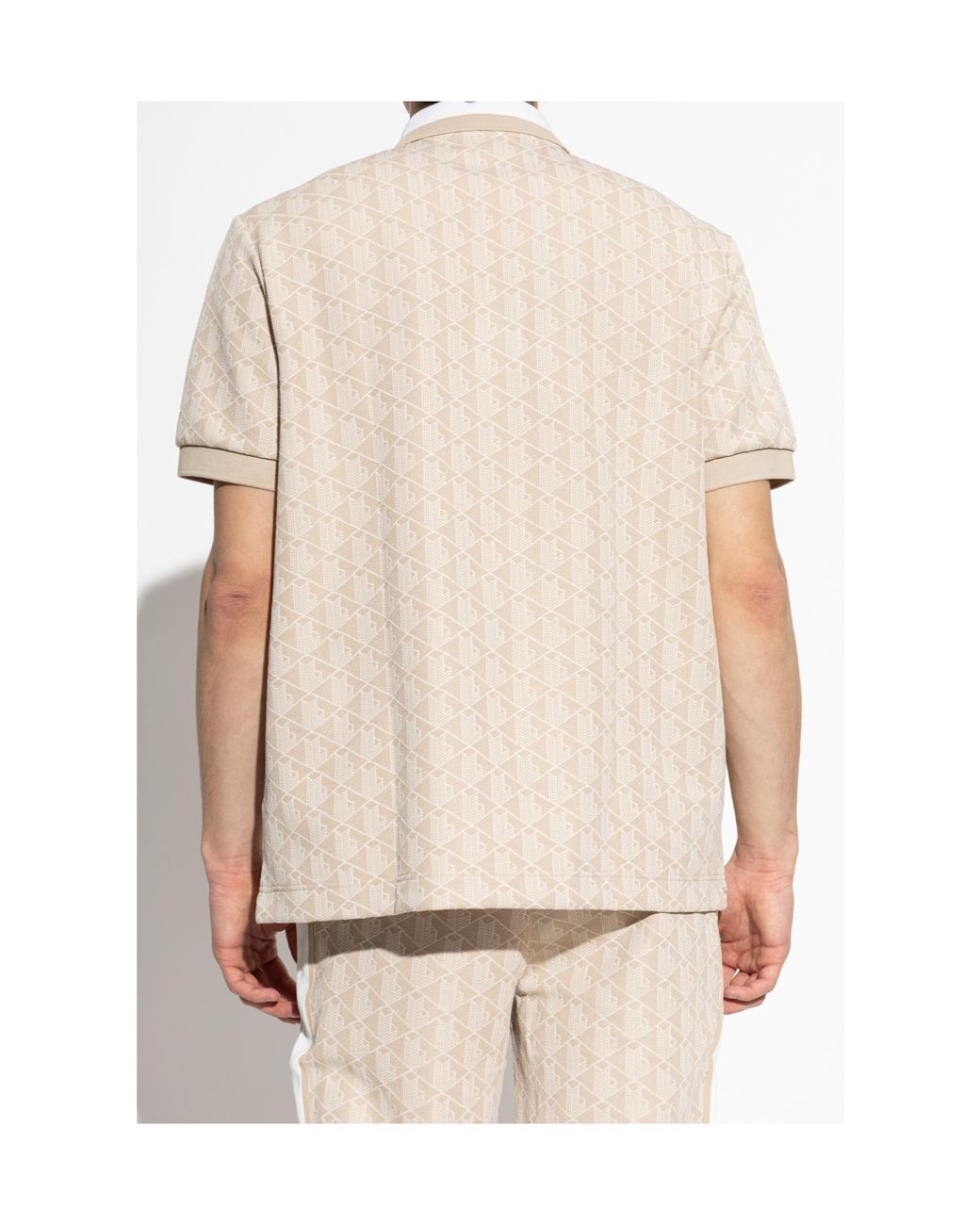 Lacoste Natural Monogram Jacquard Classic Fit Polo Shirt for men