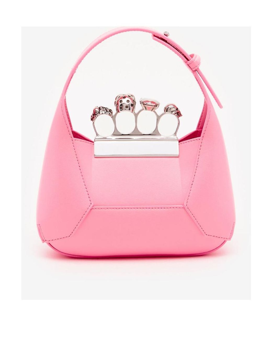 McQueen Pink Jewelled Embellished Mini Toe Bag