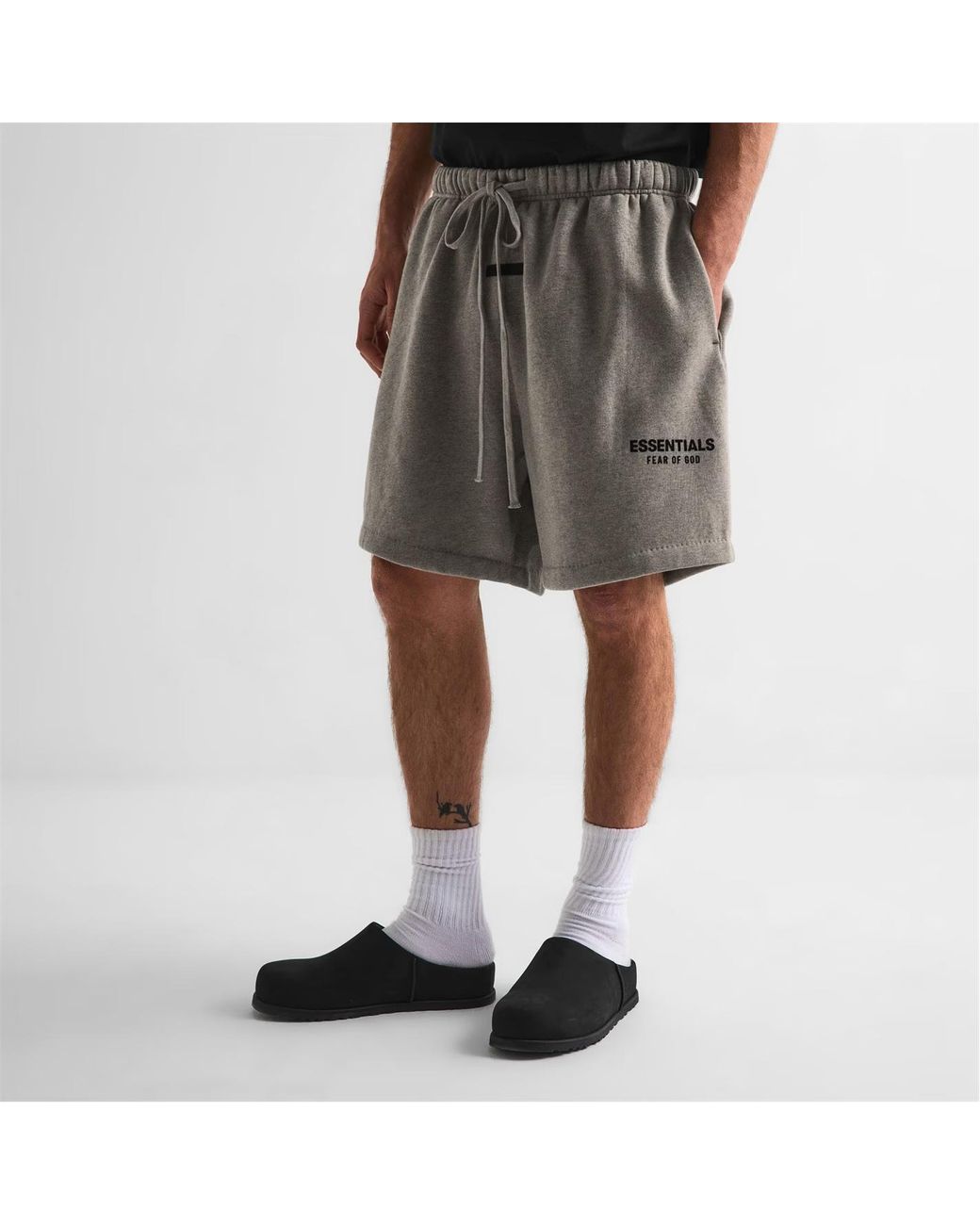 Fear Of God Gray Logo Drawstring Shorts for men