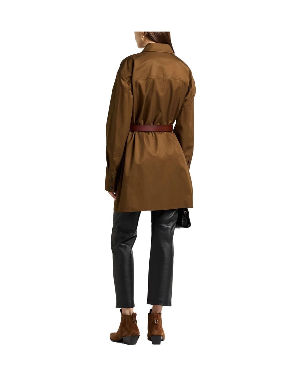 Saint Laurent Brown Classic Solid-Color Long Coat
